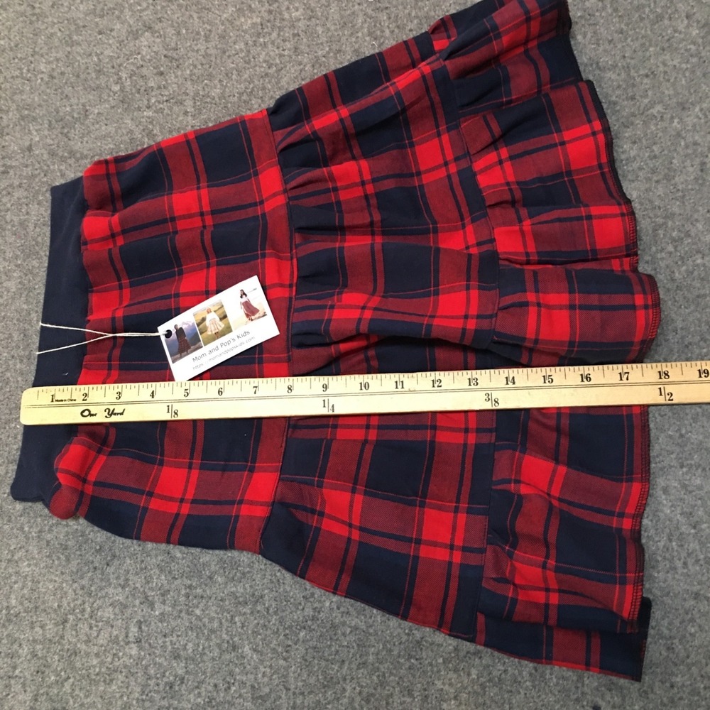 Skirt Flannel Girls 4 Midi Plaid Multicolored Ruffle Tiered Mom and Pop's Kids - Picture 8 of 9